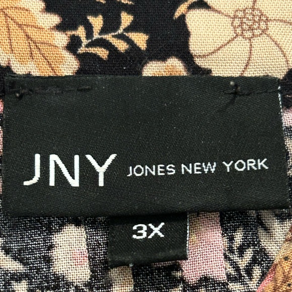 Jones New York Floral Blouse - Black, Orange and Pink 3X - Picture 6 of 8